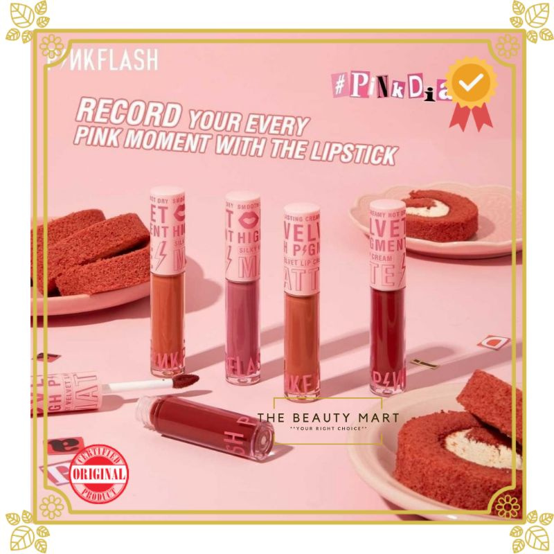 [BPOM] PINKFLASH Silky Velvet Lip Cream | Lipcream | Lipstick | PinkDiary Pink Flash