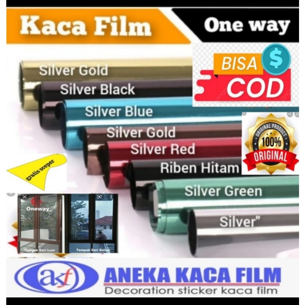 stiker kaca film one way cermin//kaca film one way cermin//stiker one way warna,pintu,cendela,