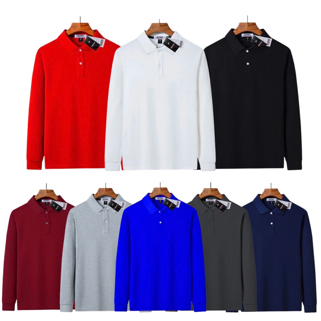 KAOS KERAH POLOS SERAGAM DEWASA LENGAN PANJANG / POLO SHIRT LENGAN PANJANG DEWASA / KAOS KERAH POLO 