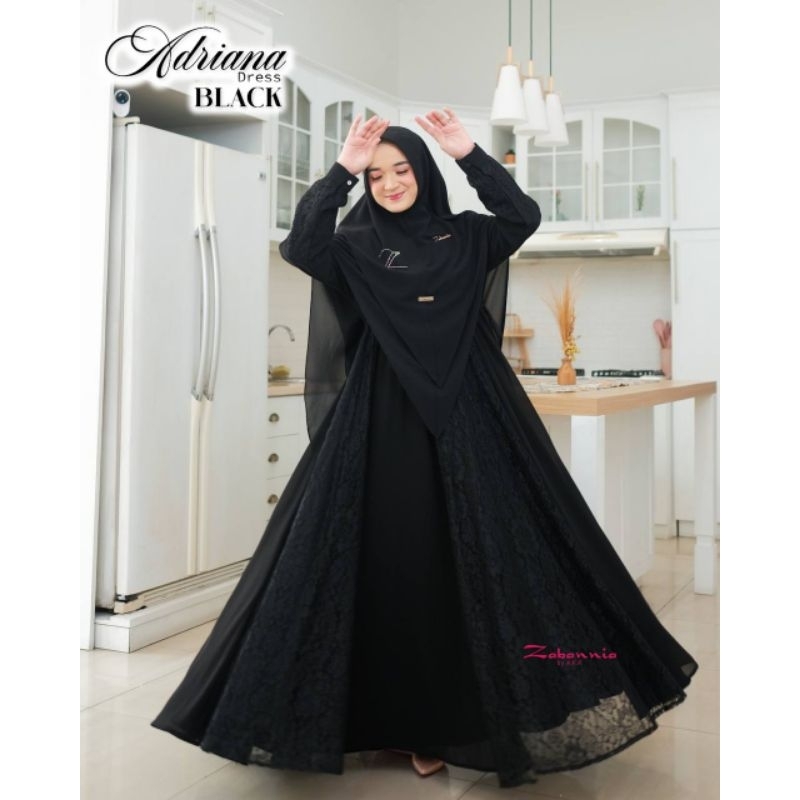 Gamis set khimar Andriana by Zabbania original produk ( READY STOCK SIZE XL )
