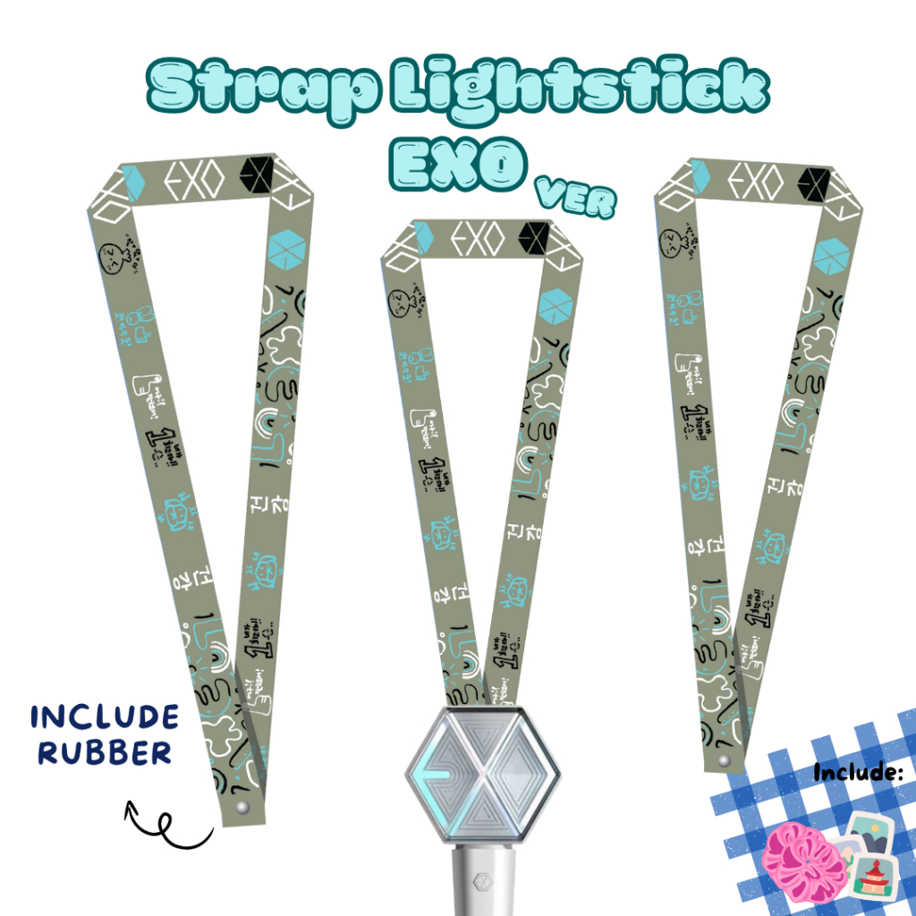 STRAP LIGHTSTICK EXO Version / Lanyard exo version / Strap LS  / Dekorasi Lightstick / 2in1 strap ta