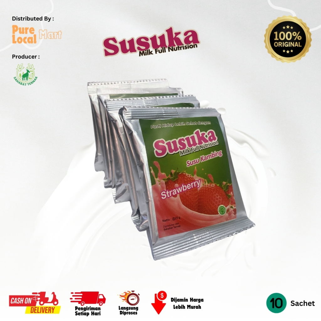 

Susu Kambing Etawa Susuka Sachet Rasa Stroberi