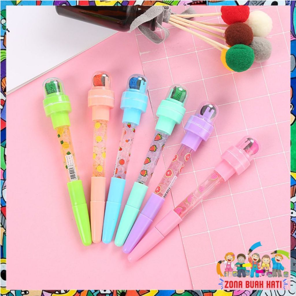 

ZBH Pena Gel Gelembung Bubble Light 5 in 1 Segel Rol Cahaya Segel Anak-Anak Bolpoint Kreatif Ajaib Pulpen Multi Fungsi Roller Seal Anak Sihir Kreatif Pulpen Pena Hadiah Sekolah