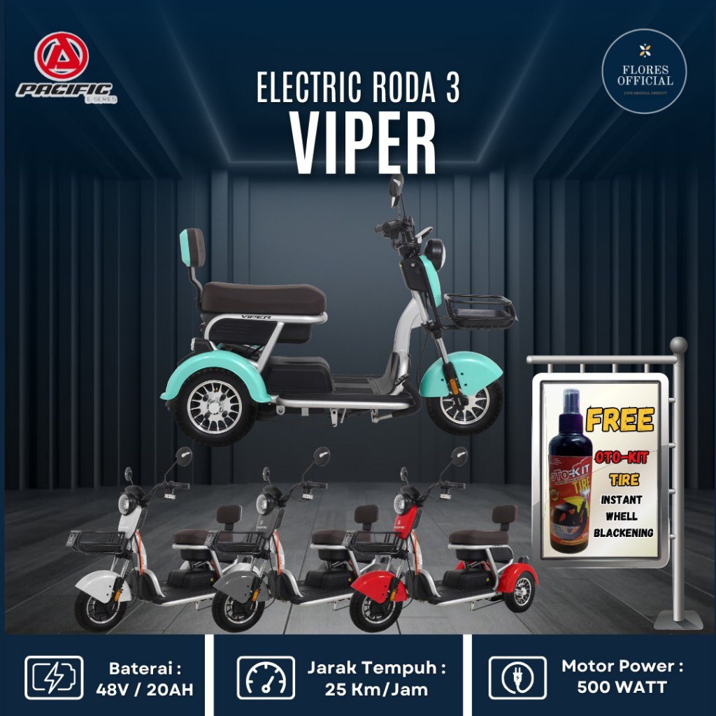 SEPEDA MOTOR LISTRIK RODA 3 VIPER PACIFIC EXOTIC