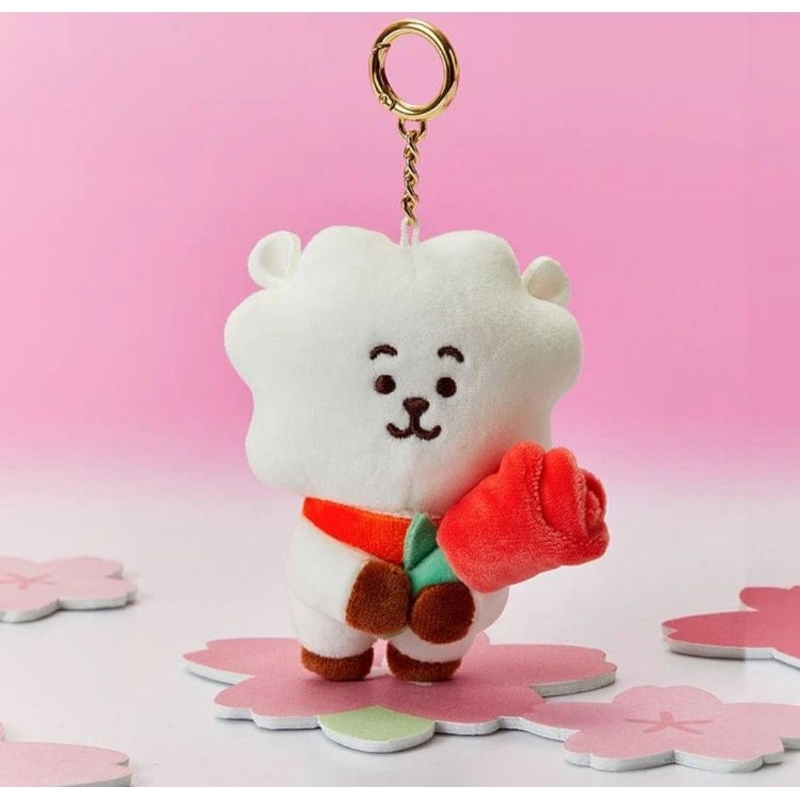 readystock - BT21 RJ spring days mini doll keyring roses rose