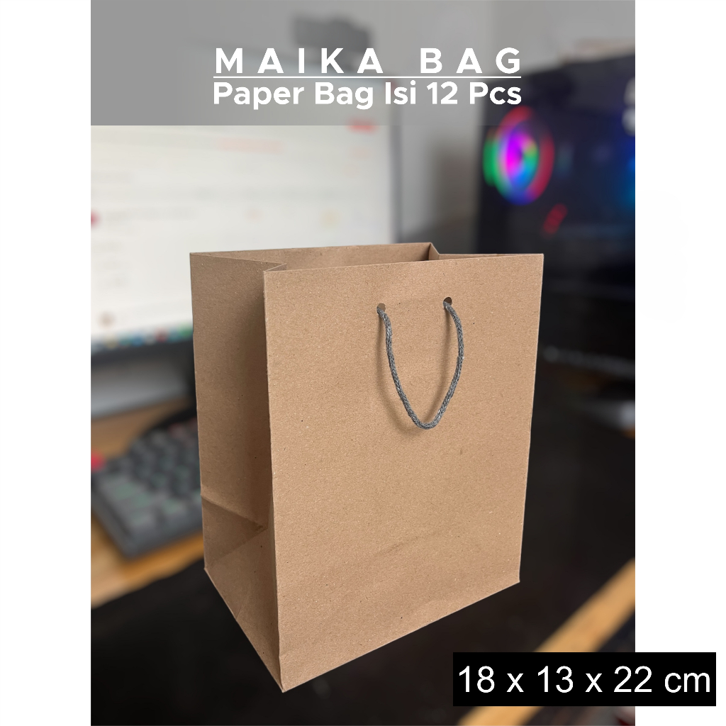 

(12 Pcs) Paper Bag 18x13x22 cm / Tas Kertas Paperbag / Tas Souvenir