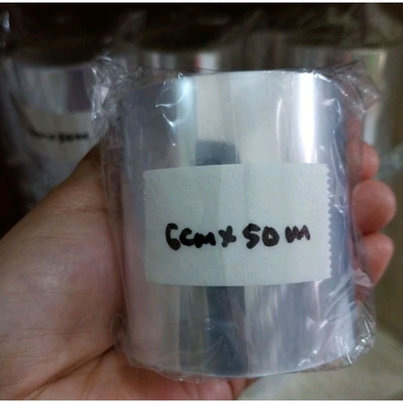 6cm x 50meter Plastik Transparan Plastik Bening pinggiran kue (BUKAN MIKA) Plastik Opp tipis lemas p