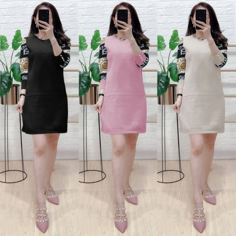 TUNIK RAJUT WANITA LENGAN MOTIF PANJANG