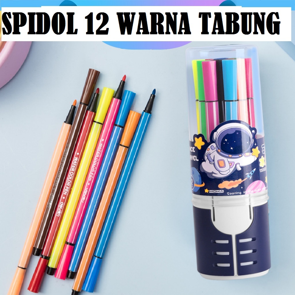 

Spidol 12 Warna Tabung / Set Hexagonal Watercolor Marker Pen 12 Warna
