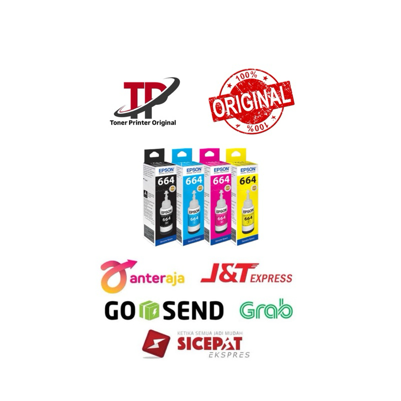 Tinta Epson 664 Original Paketan Satu Set For Printer Epson L110 L120 L210