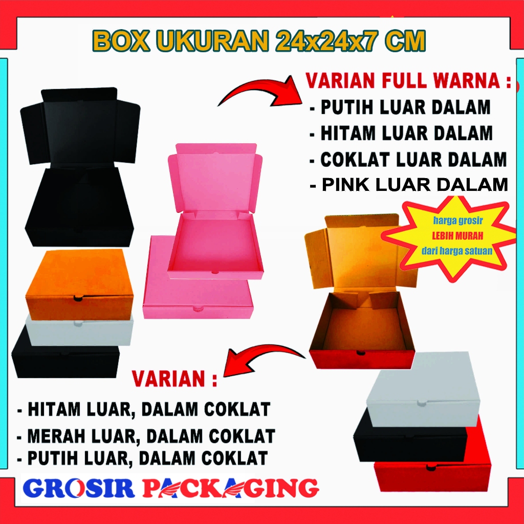 

Box 24x24x7cm /Kardus Untuk Packaging Olshop Sovenir Baju Kado Hampers Snack