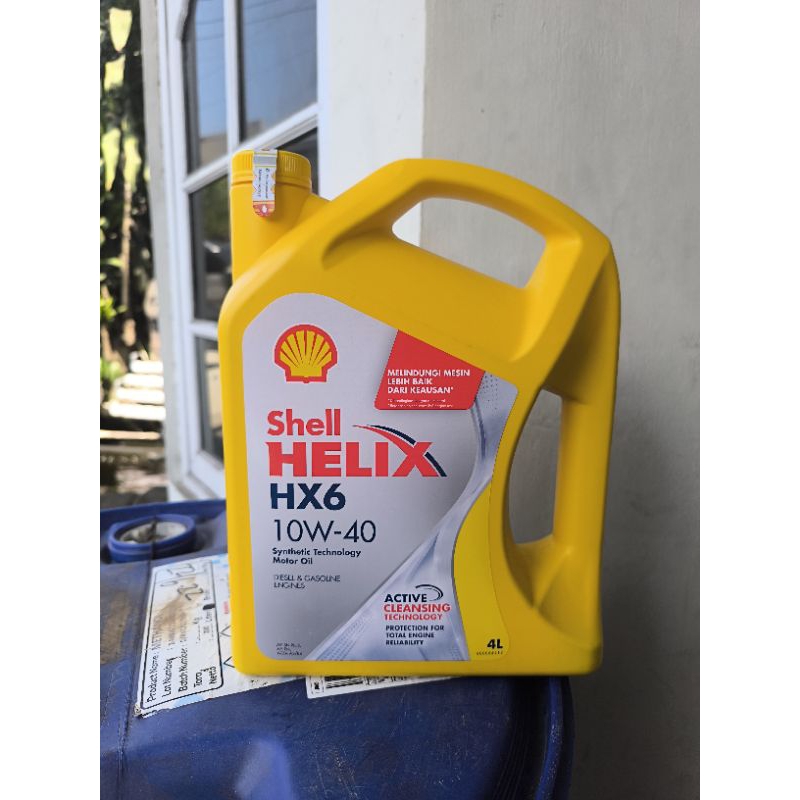 OLI MOBIL SHELL HX6 4L SAE 10W-40 UNTUk BENSIN DAN SOLAR MOBIL AVANZA, XENIA, YARIS, TERIOS, GRAND M