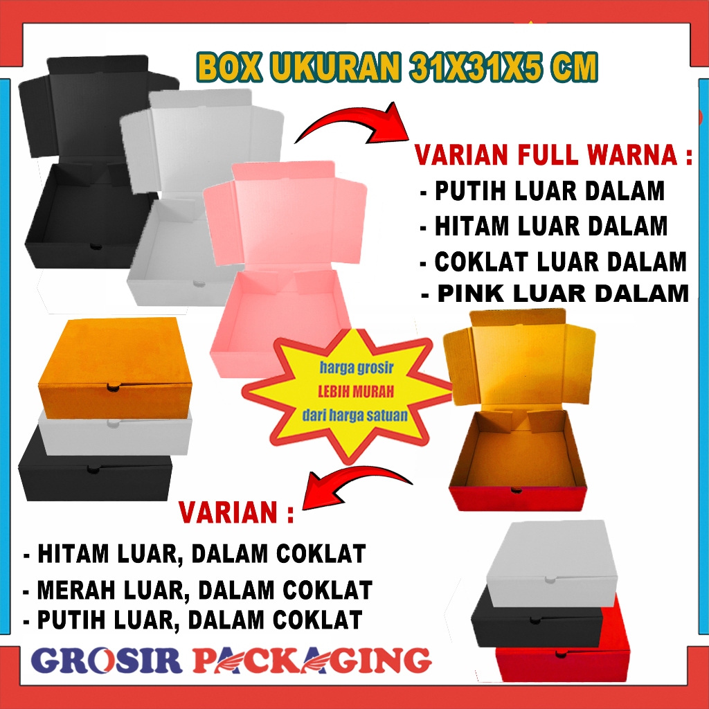 

Box 31x31x5cm ISI 100PCS/Karton Box/Dus Packaging Hampers Pizza/Kardus Polos