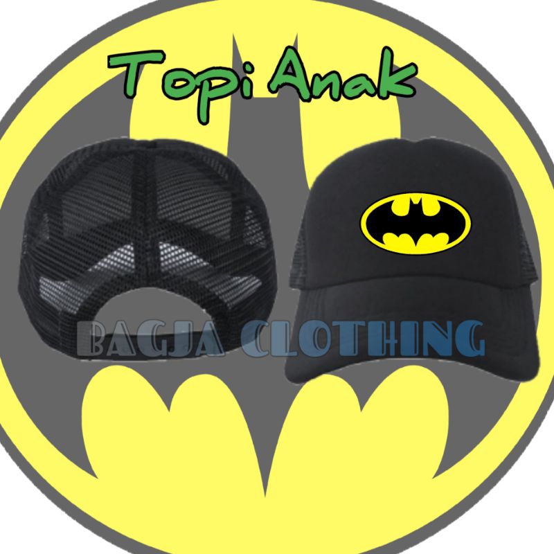 Topi anak Batman logo / topi trucker tracker jaring anak