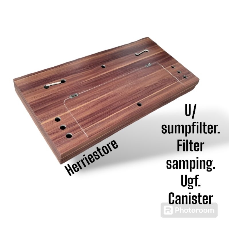 Tutup aquarium kayu 100cm polos/non filter/meja cabinet aquarium