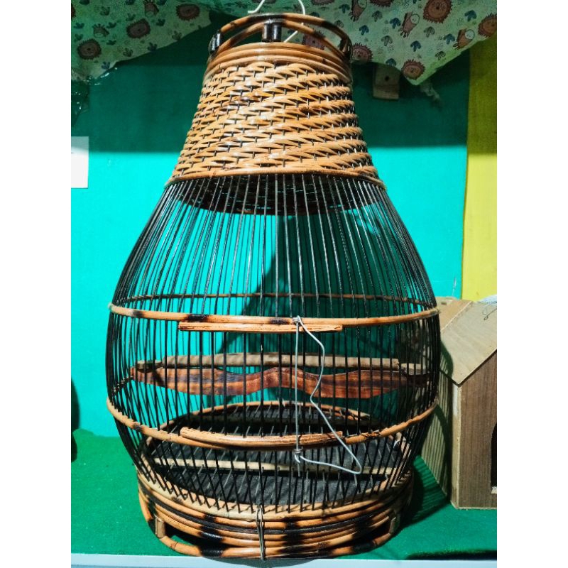Kandang Perkutut Tekukur Puter Sangkar Rotan Penjalin