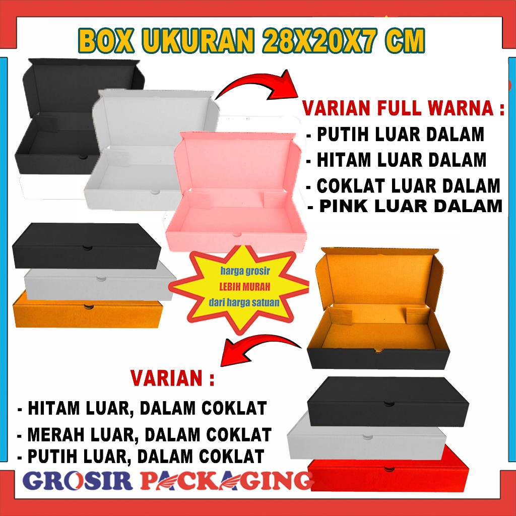 

Box 28x20x7cm /Box Hampers/Kemasan/Kardus Polos/Kotak Kado