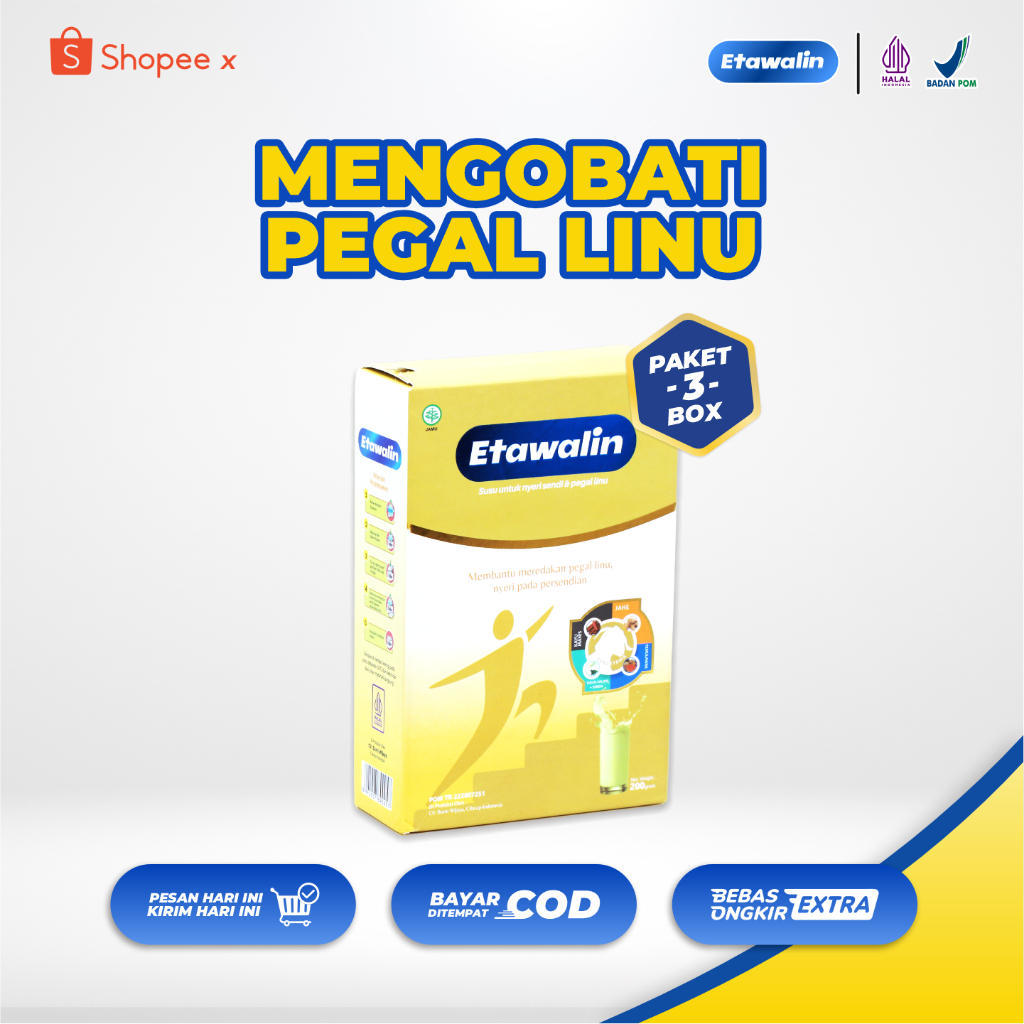 

Paket 3 Box Susu Etawalin Original – Sembuhkan Nyeri Sendi dan Asam Urat Secara Alami Tanpa Medis