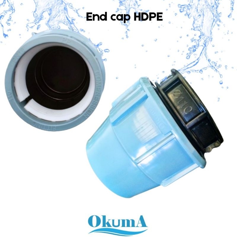 End Cap HDPE 4inc fitting HDPE Compression joint end cap 110mm