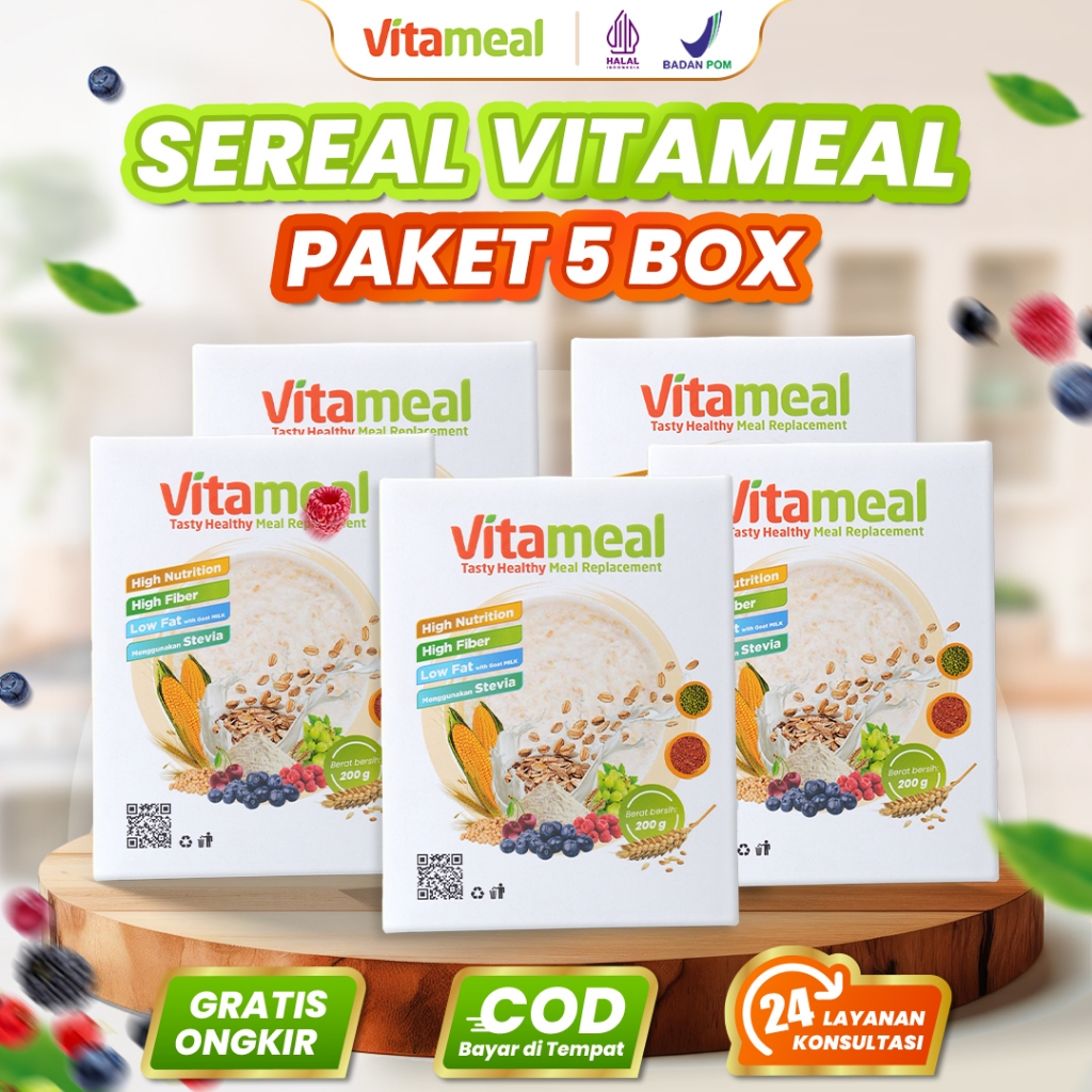

VITAMEAL 5 Box Sereal Sehat & Bernutrisi Untuk Mengatasi Diabetes Kolesterol Secara Alami Diet Murah