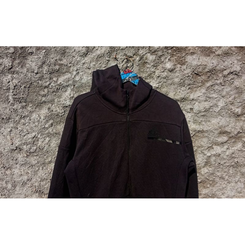 ZipHoodie Adidas Black on Black Logo Second Bekas Pria Wanita