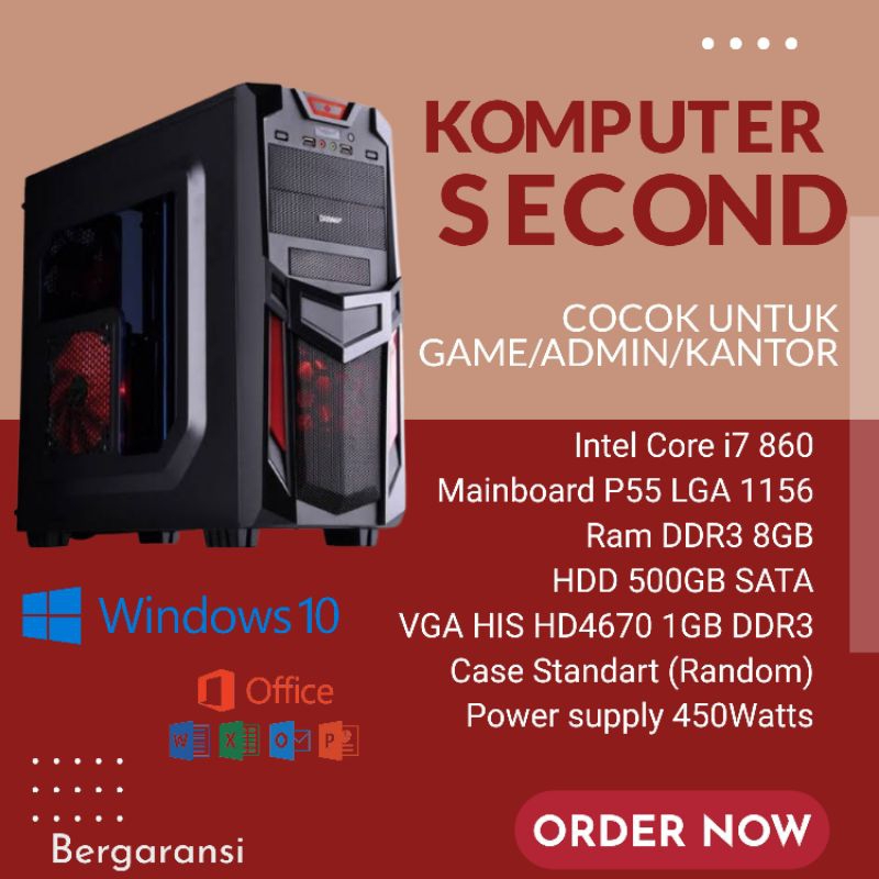 PC Rakitan intel Core i7 Ram 8GB HDD 1TB / Komputer CPU Rakitan