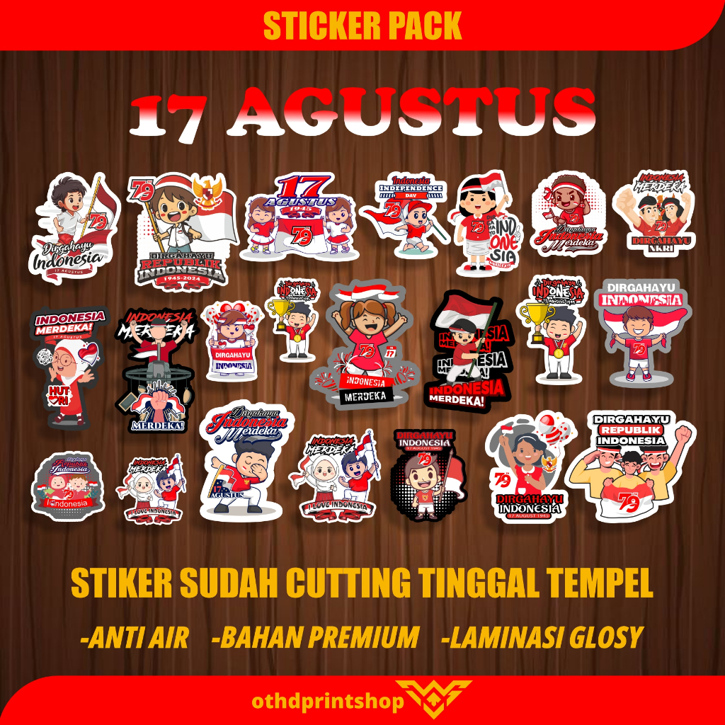 

STIKER PACK 17 AGUSTUS STIKER KEMERDEKAAN STIKER ANAK 22 PCS SUDAH CUTTING TINGGAL TEMPEL
