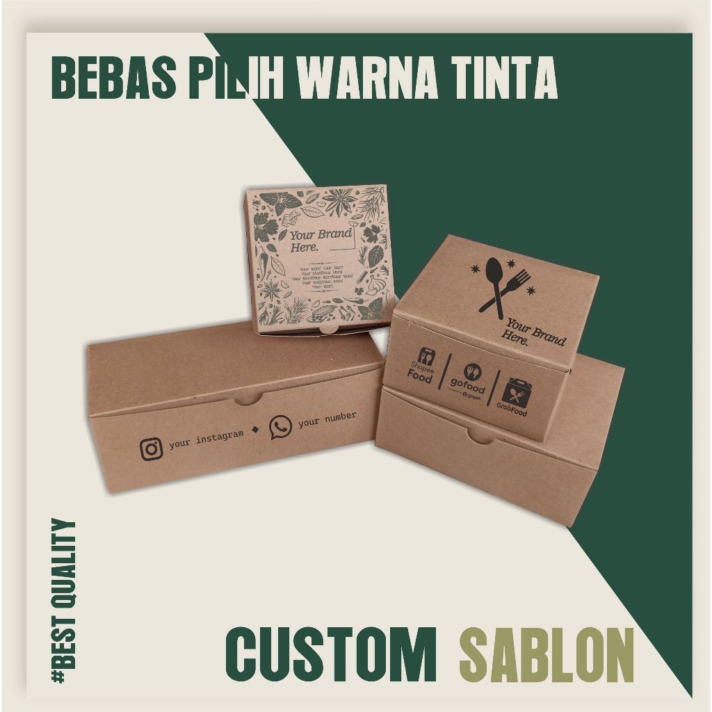 

Custom Sablon Box Kraft Size (M) 500 pcs + SABLON 1 WARNA | custom desain sablon | custom sablon