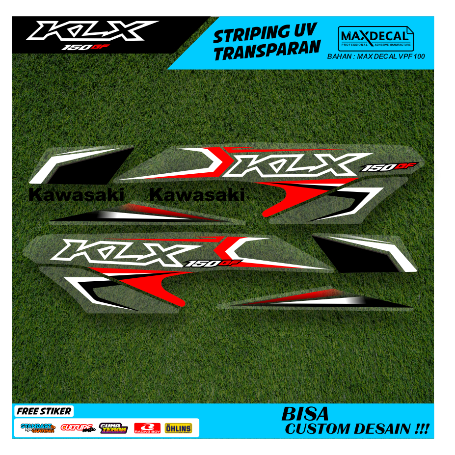 striping lis klx bf 2019 original stripping klx bf 217 vinil transprant max decal 1