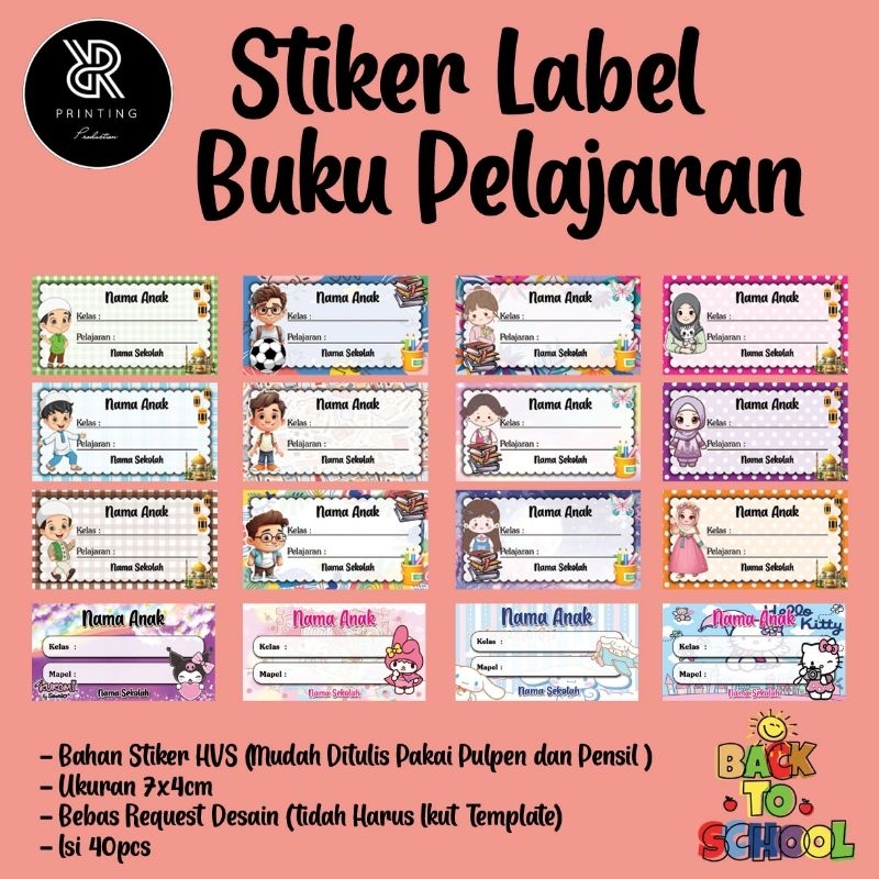 

Isi 40 Pcs Stiker Custom - Stiker Label Buku Sekolah/Stiker Label Nama/Stiker Custom