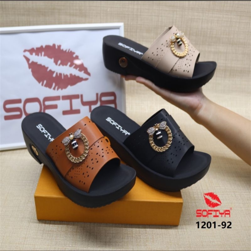 SANDAL WEDGES WANITA IMPOR SOFIYA 1201-92 TERBARU