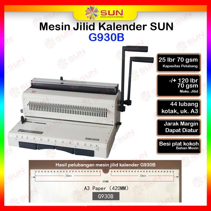 

Promo Mesin Jilid Spiral Kawat Hardcover Kalender A3 Heavy Duty T930 Lubang Bulat / Kotak