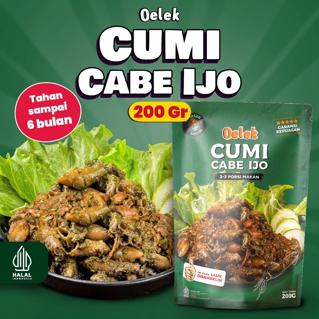 

CUMI CABE IJO BY OELEK EXTRA PEDAS 200 GR - COCOK UNTUK LAUK SAAT MAKAN