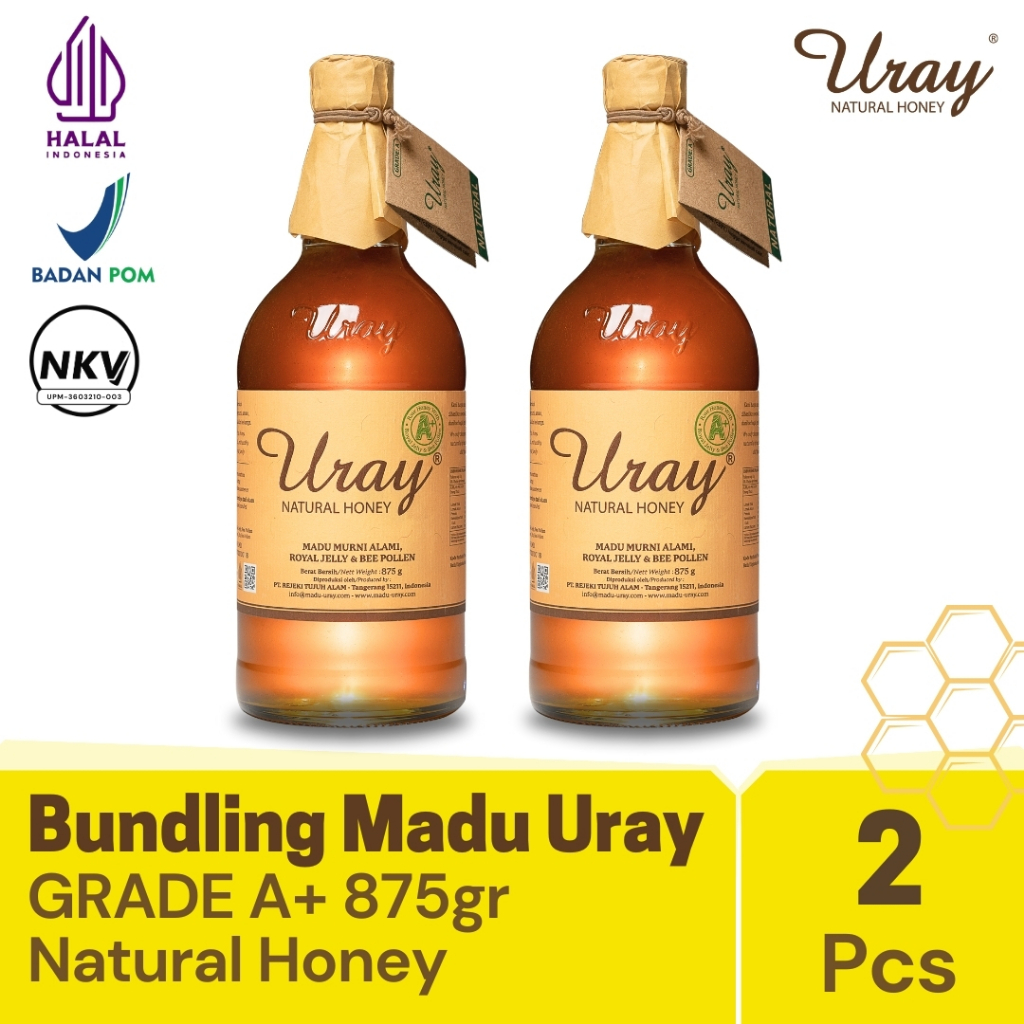 

Bundling 2 Pcs Madu Uray Natural Honey 875gr - Madu Hutan Murni