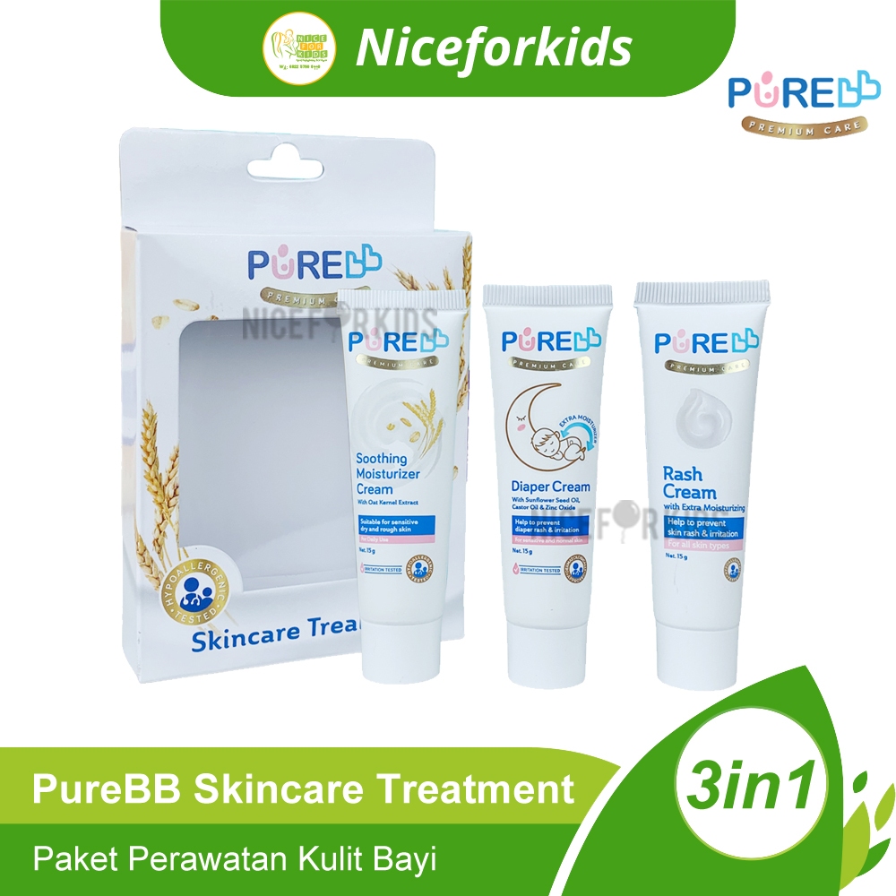 Pure BB Skincare Treatment 3in1/ Skincare Treatment Bayi / Travel Kit Set Paket Perawatan Kulit Bayi