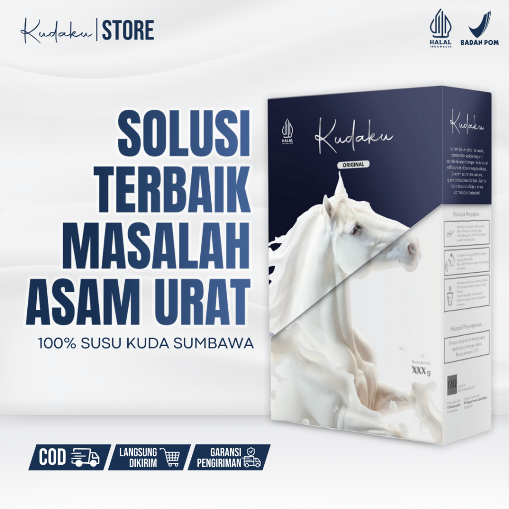 

Kudaku Susu bubuk Kuda Liar Sumbawa Asli atasi masalah asam urat rematik urat kejepit herbal 200gram