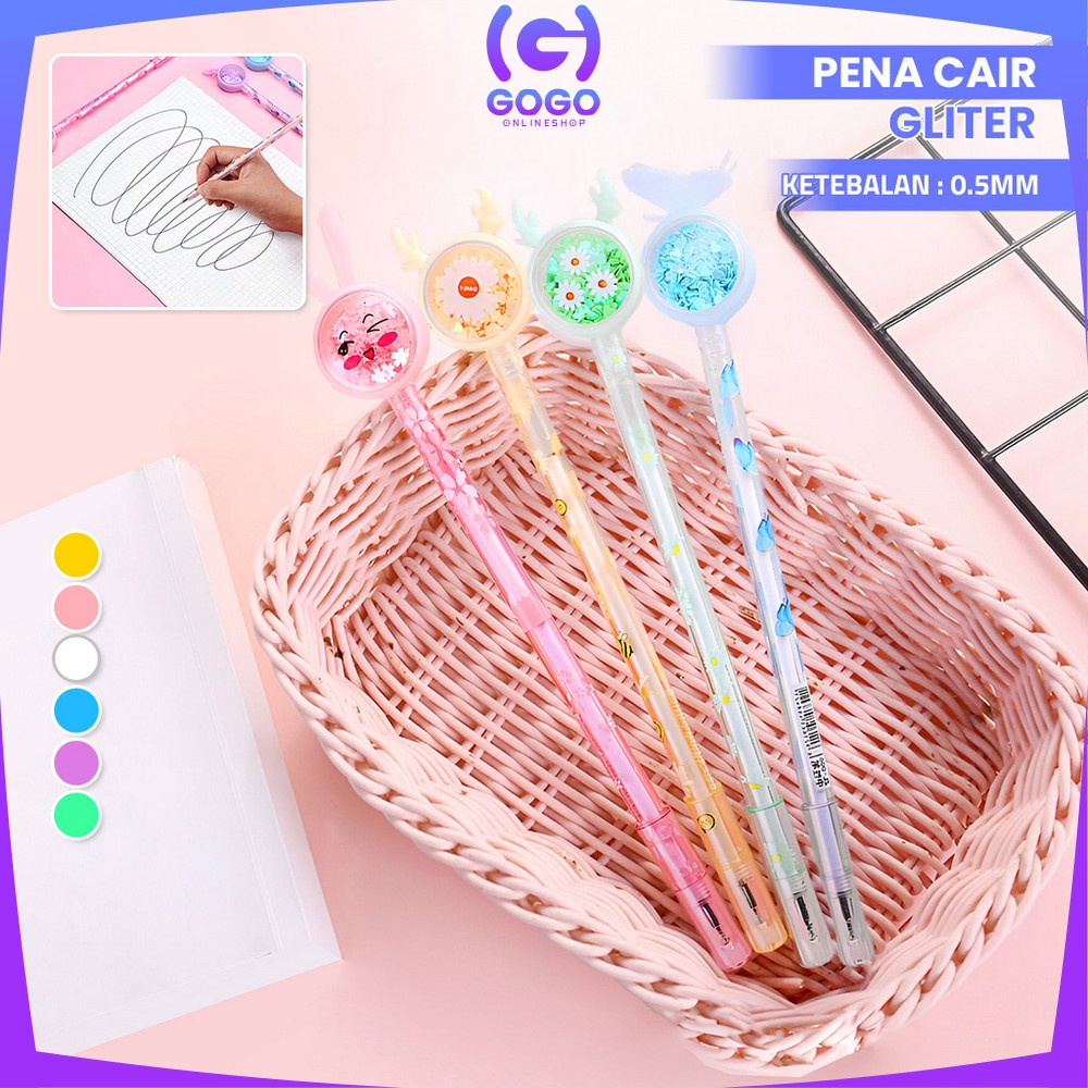 

GOGO-A90 Pulpen Gel Bunny 0.5mm Pena Gel Pastel Alat Tulis Karakter / Pena Cair Daisy Pena Kupu Motif Payet Gliter Ink Gel Perlengkapan Sekolah Kantor Lucu