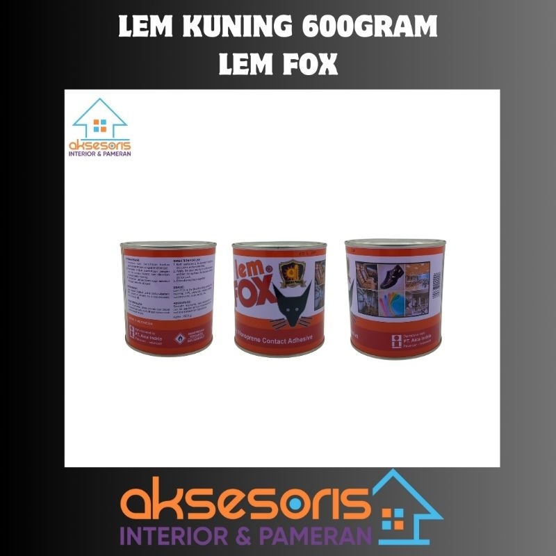 Lem FOX kuning 600gram kaleng Merah