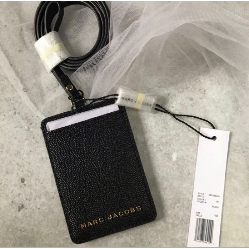 

lanyard marcc jacobss original mj leather id card name tag holder