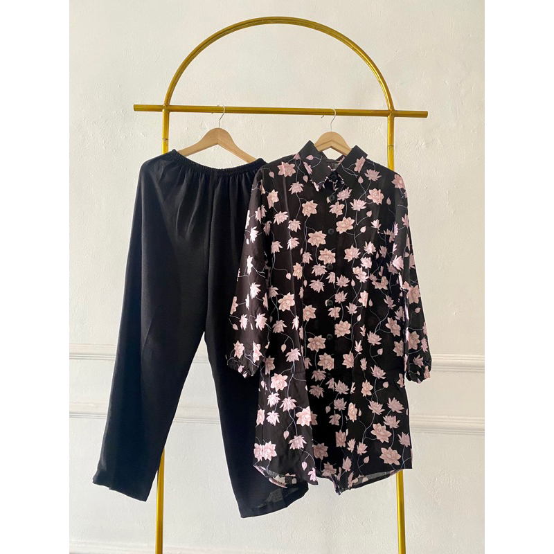 SET KEMEJA TUNIK CELANA KULOT SETELAN BUNDLING BAJU DAN CELANA ONE SET