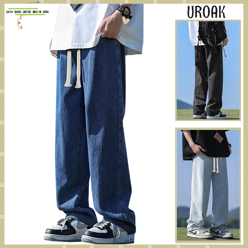 Celana jeans pria celana jeans gombrong pria celana jeans pria celana panjang jeans kulot pria pingg