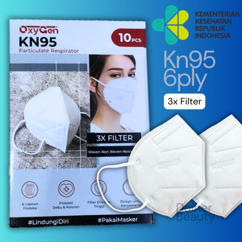 Masker KN95 OXYGEN 6ply Kemenkes RI isi 10pcs