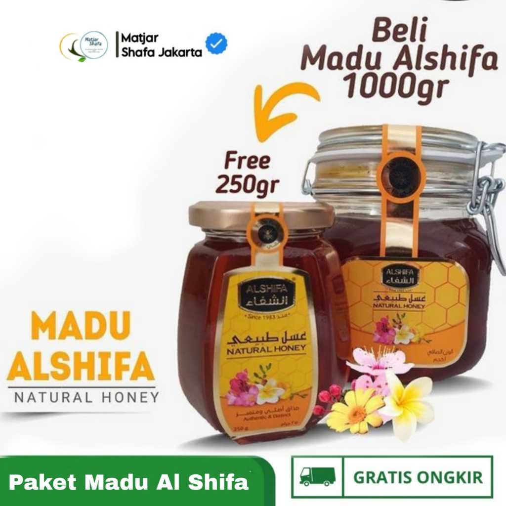 

Madu Al Shifa 1kg Free 250gr/Alshifa 1 kg Free 250 gr Natural Honey