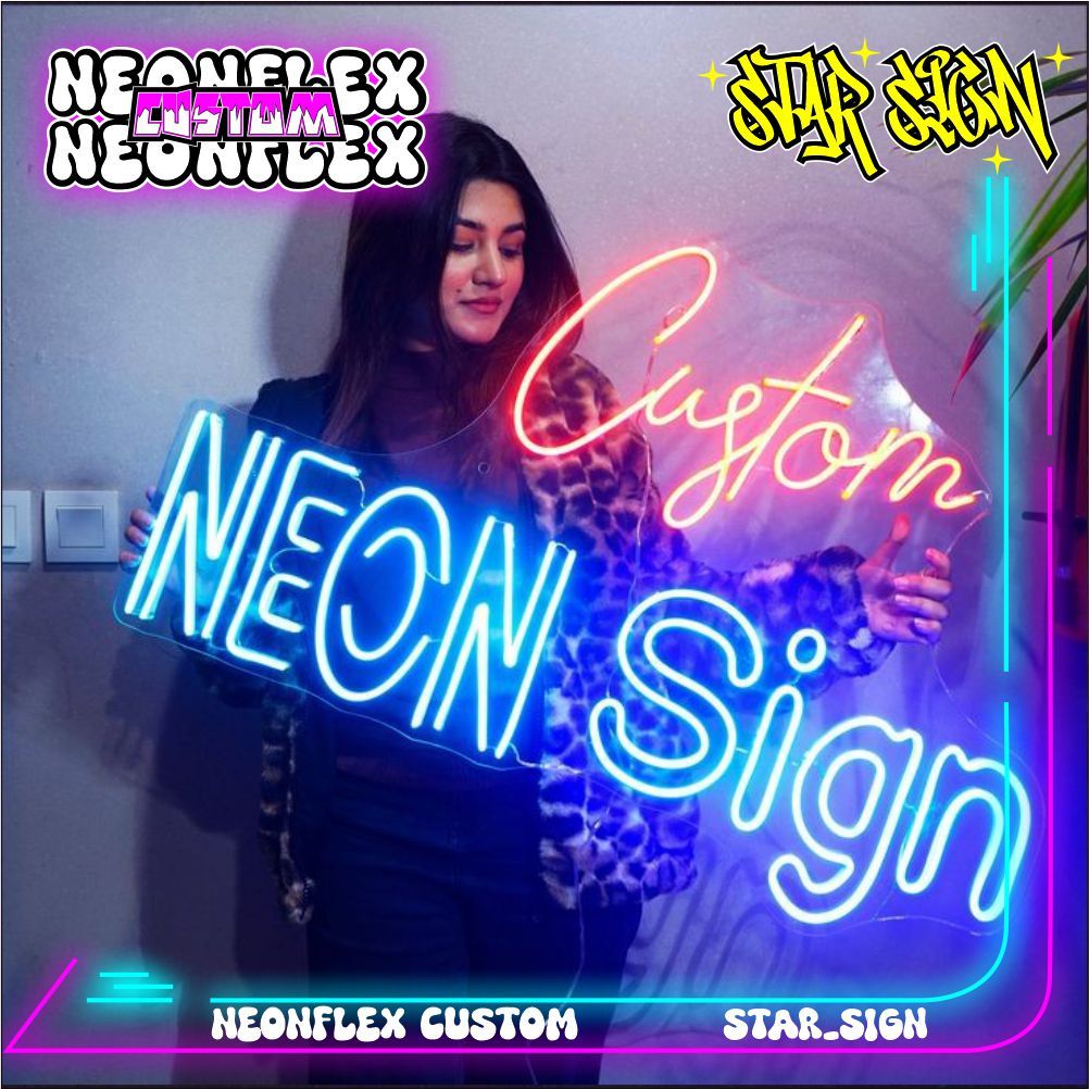 STAR SIGN Custom Huruf Neon Sign Lampu Led Nama Akrilik Dekorasi Cafe