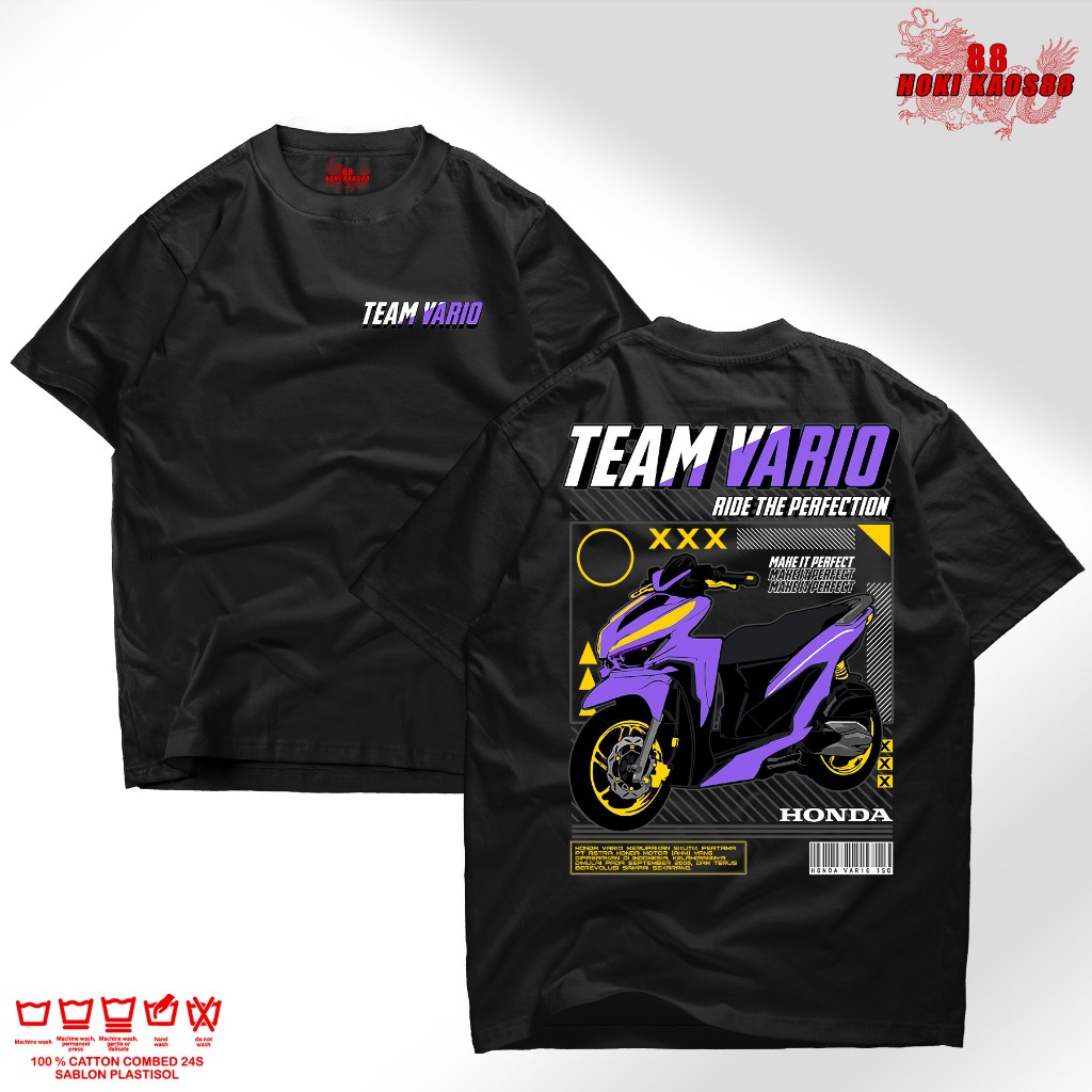 Kaos Team Vario New Kaos Racing Vario 125/150 Kaos Hoki88 Bahan Catton Combed 30s