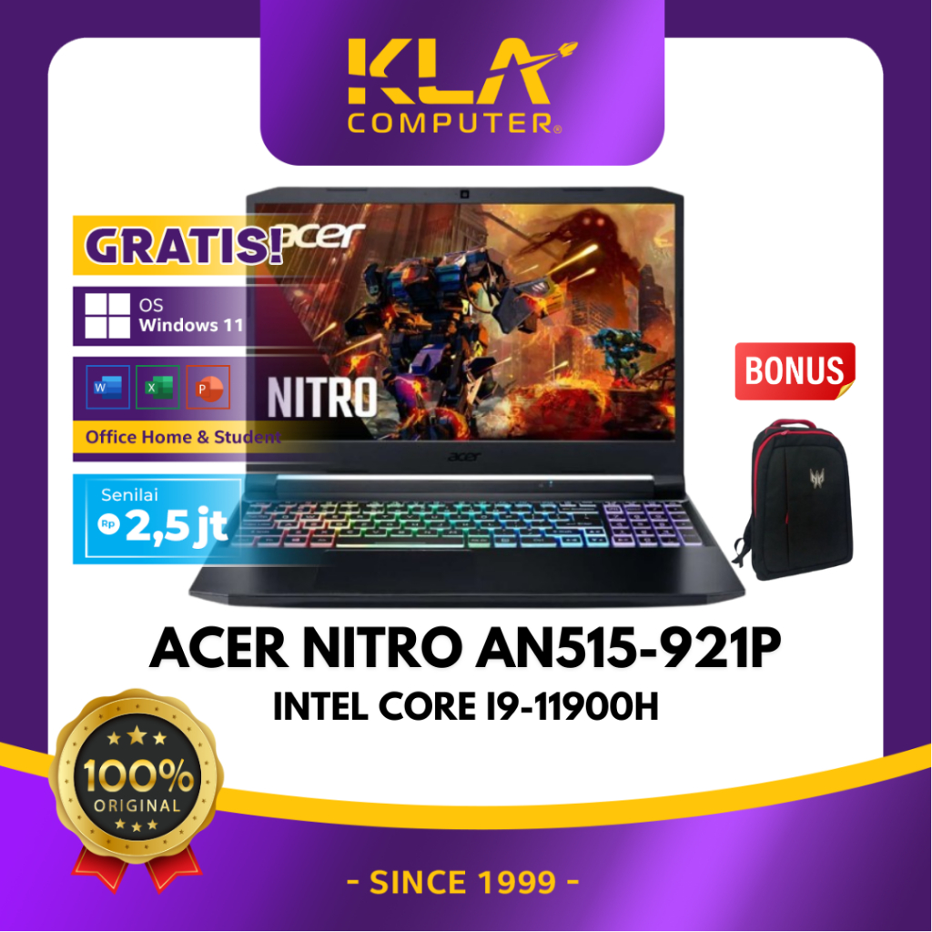 Acer Nitro 5 AN515 57 Core i9 11900H 16GB/512GB SSD RTX3060