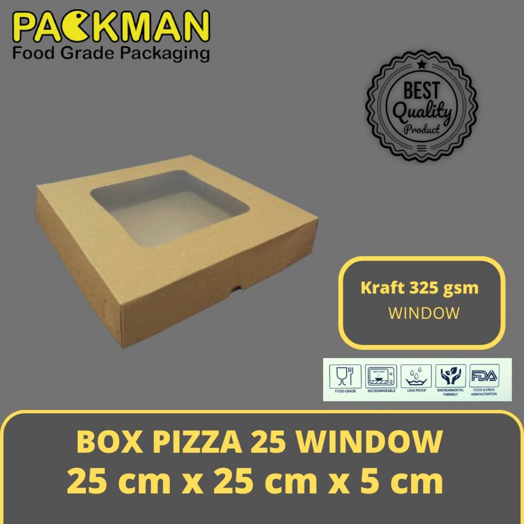 

BOX PIZZA 25x25x5 WINDOW / DUS KRAFT - JENDELA / WINDOW