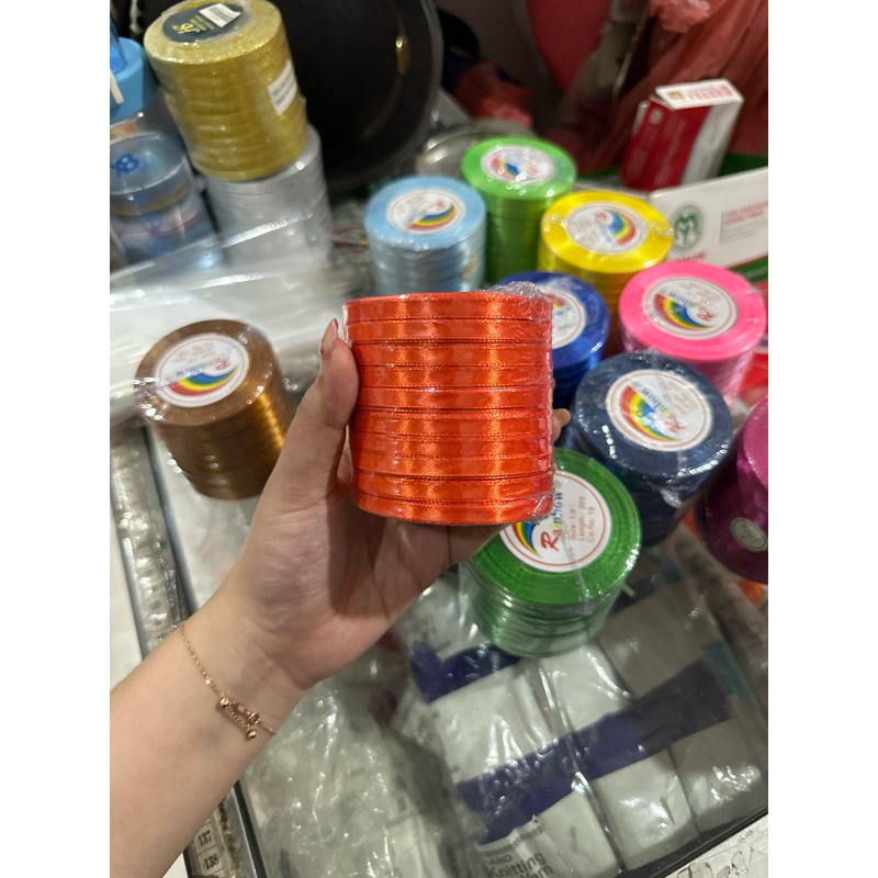 

pita satin ukuran 1/4 inch warna orange