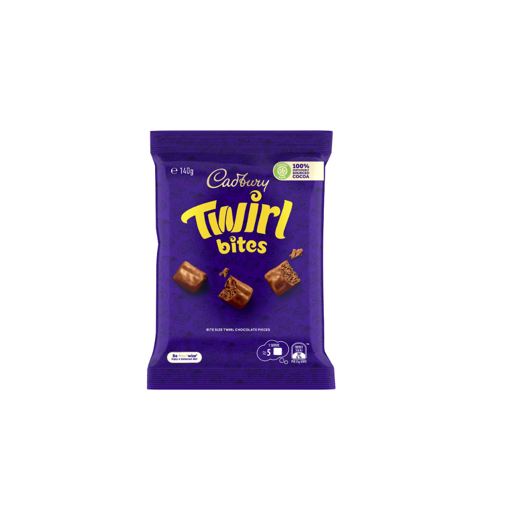 

Cadbury Twirl Milk Chocolate Bites Snack & Share Bag 140g