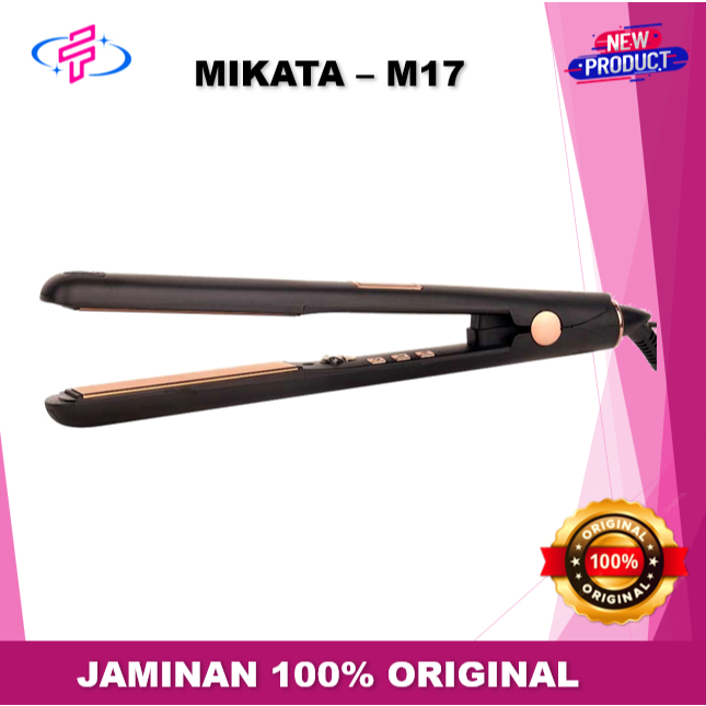 Catok Rambut Mikata M17 / Rambut Lurus Kriting Titanium / Warna Black